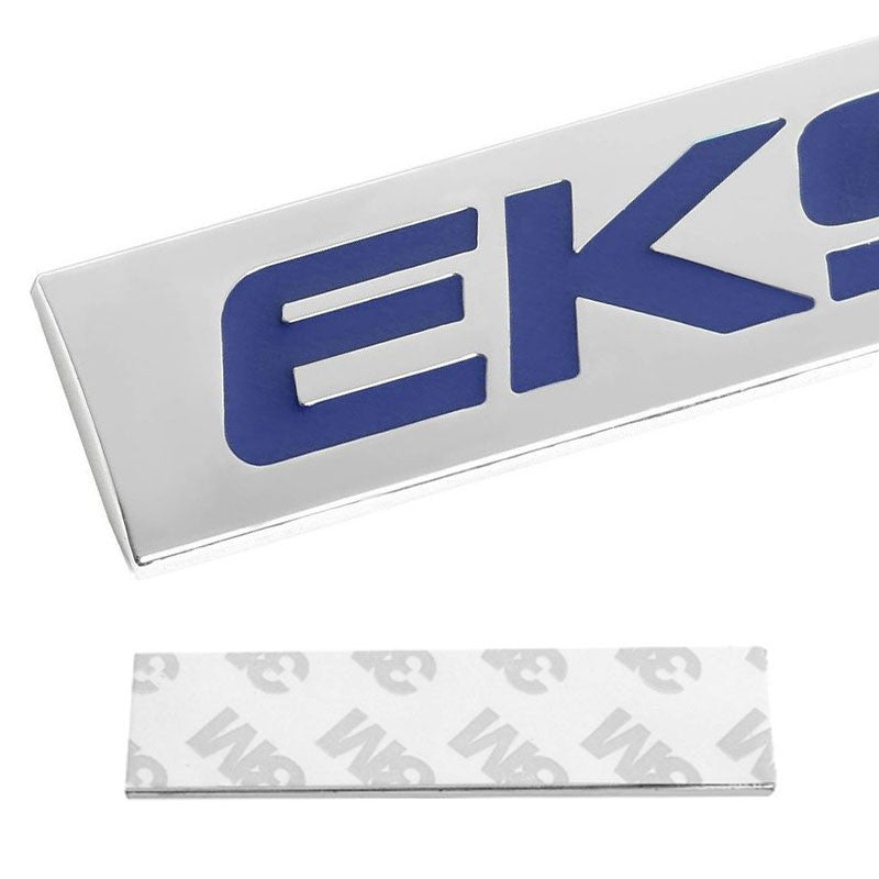 Blue/Chrome EK9 Lettering Logo Plate Rear Trunk Metal Badge Decal Sticker Emblem-Exterior-BuildFastCar