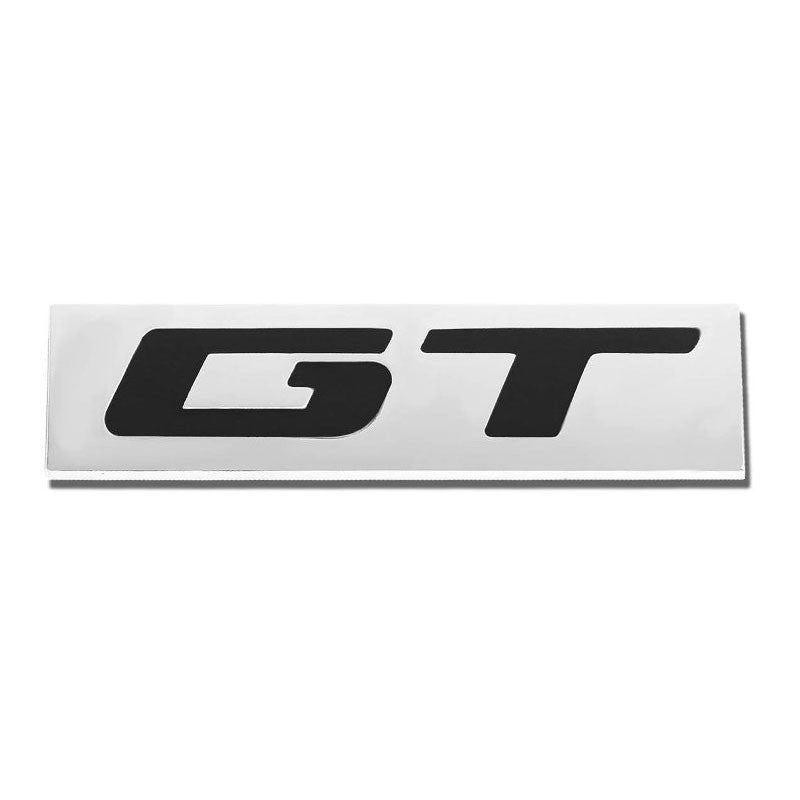 Black/Chrome GT Letter Sign Sport Car Trunk Polished Badge Decal Plate Emblem-Exterior-BuildFastCar