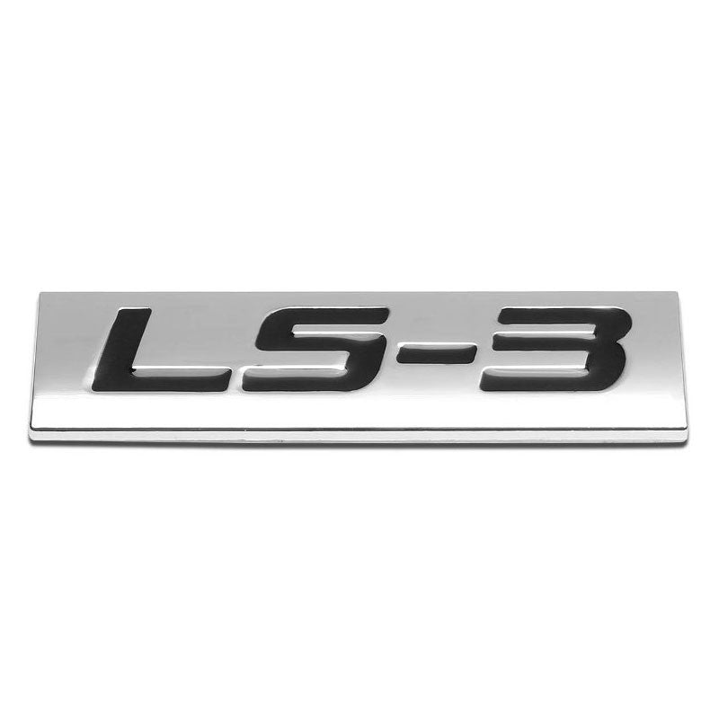 Black/Chrome LS3 Letter Sign Engine Sport Trunk Metal Badge Decal Emblem Plate-Exterior-BuildFastCar