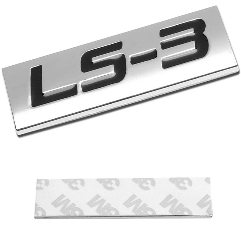 Black/Chrome LS3 Letter Sign Engine Sport Trunk Metal Badge Decal Emblem Plate-Exterior-BuildFastCar