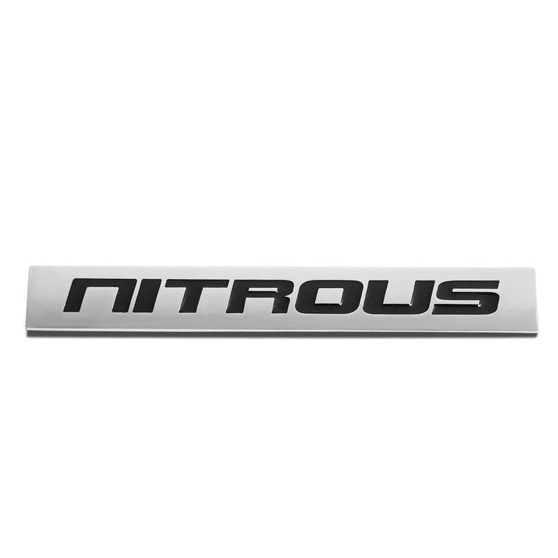 Black/Chrome Nitrous Letter Sign Motor Rear Trunk Metal Badge Decal Plate Emblem-Exterior-BuildFastCar