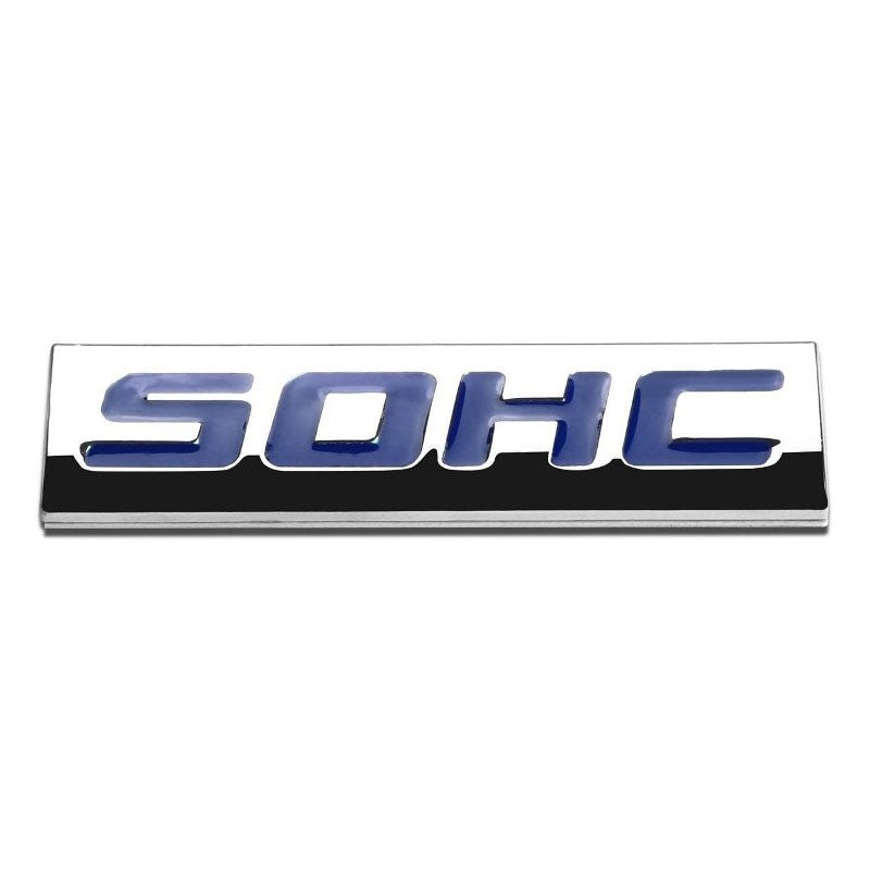 Blue/Chrome SOHC Logo Sign Plate Rear Trunk Metal Badge Decal Sticker Emblem-Exterior-BuildFastCar