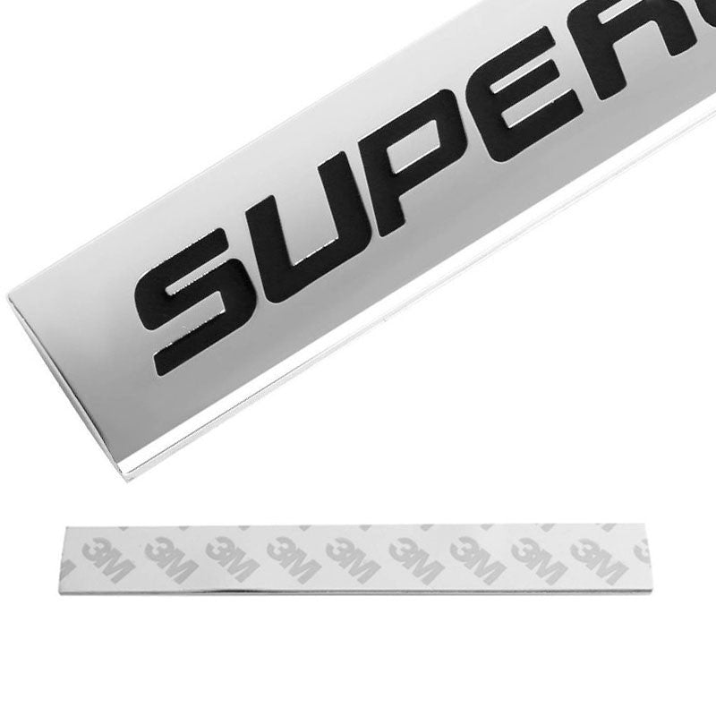 Black/Chrome SUPERCHARGED Letter Sign Trunk Polished Badge Decal Plate Emblem-Exterior-BuildFastCar