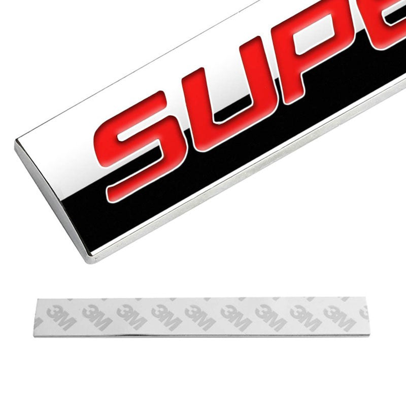 Red/Chrome SUPER DUTY LOGO Sign Trim Rear Trunk Polished Badge Decal Emblem-Exterior-BuildFastCar
