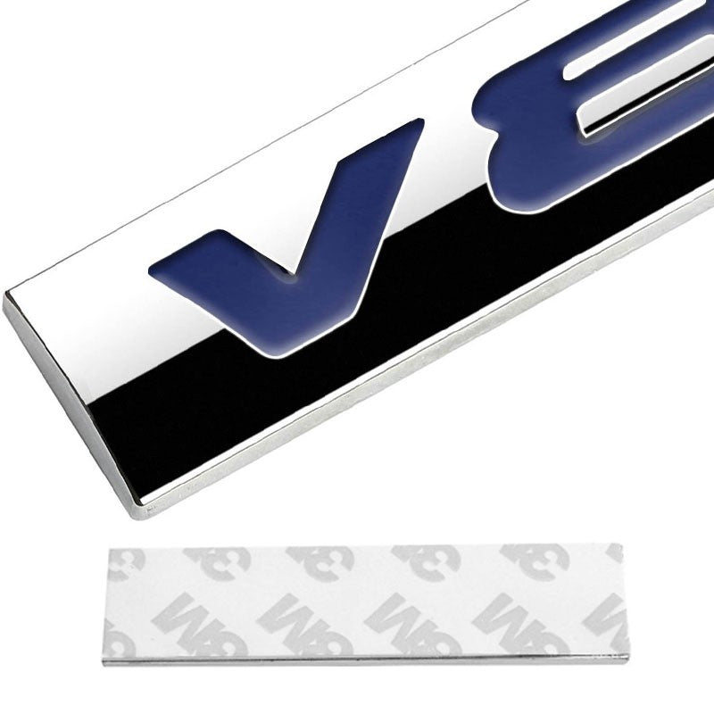 Blue/Chrome V8 Logo Plate Race Engine Trunk Metal Badge Decal Sticker Emblem-Exterior-BuildFastCar