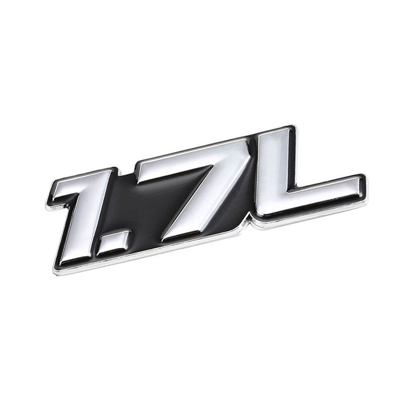 Black/Chrome 1.7L Symbol Engine Auto Trunk Badge Emblem Decal Adhesive Sticker-Exterior-BuildFastCar