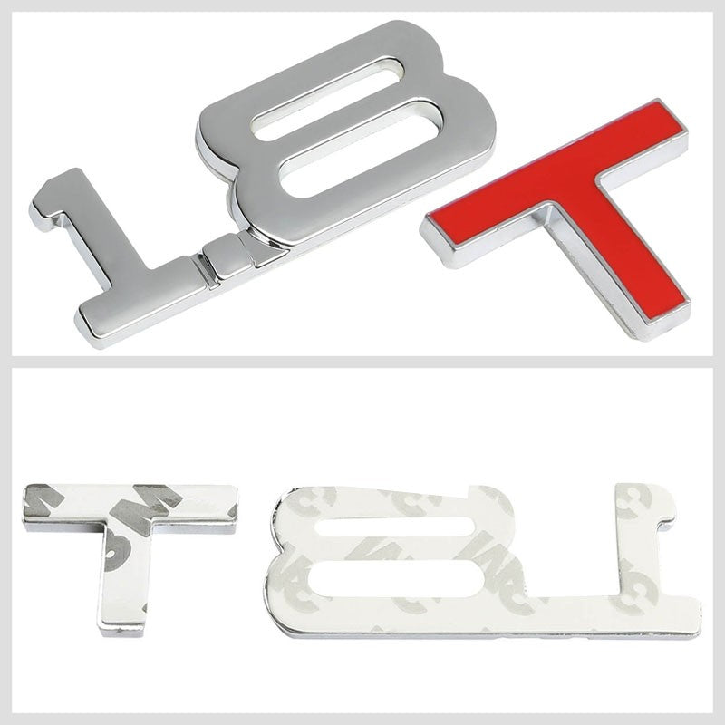 Chrome 1.8T Sign Logo Engine Trunk Metal TRIM Badge Emblem Decal 3M Tape-Exterior-BuildFastCar