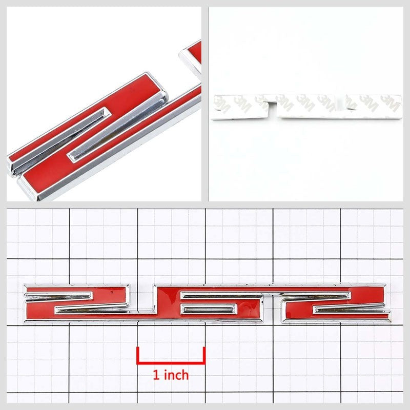 Red/Chrome 262 Number Logo Badge Emblem Polished Decal Plate Adhesive Sticker-Exterior-BuildFastCar