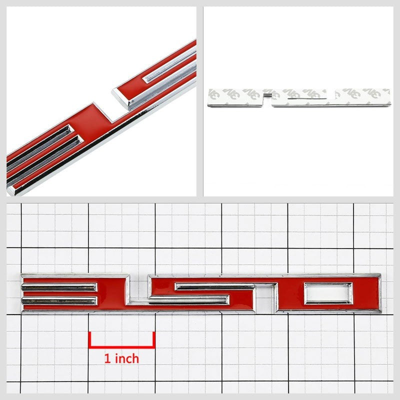 Red/Chrome 350 Logo Racing Sport Car Badge Emblem Metal Decal Plate Sticker-Exterior-BuildFastCar