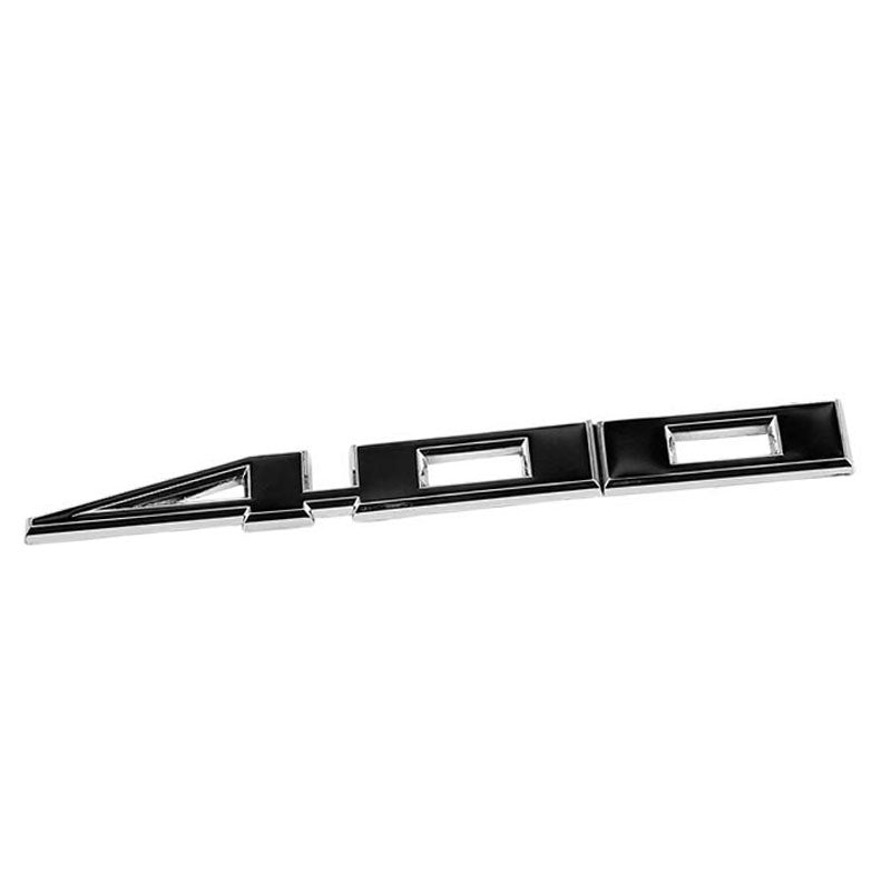 Black/Chrome 400 Cu Sign Sport Logo Engine Badge Emblem Polished Decal Plate 3M-Exterior-BuildFastCar