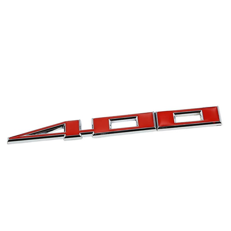Red/Chrome 400 Letter Logo Engine Trunk Badge Emblem Metal Decal Plate 3M Tape-Exterior-BuildFastCar