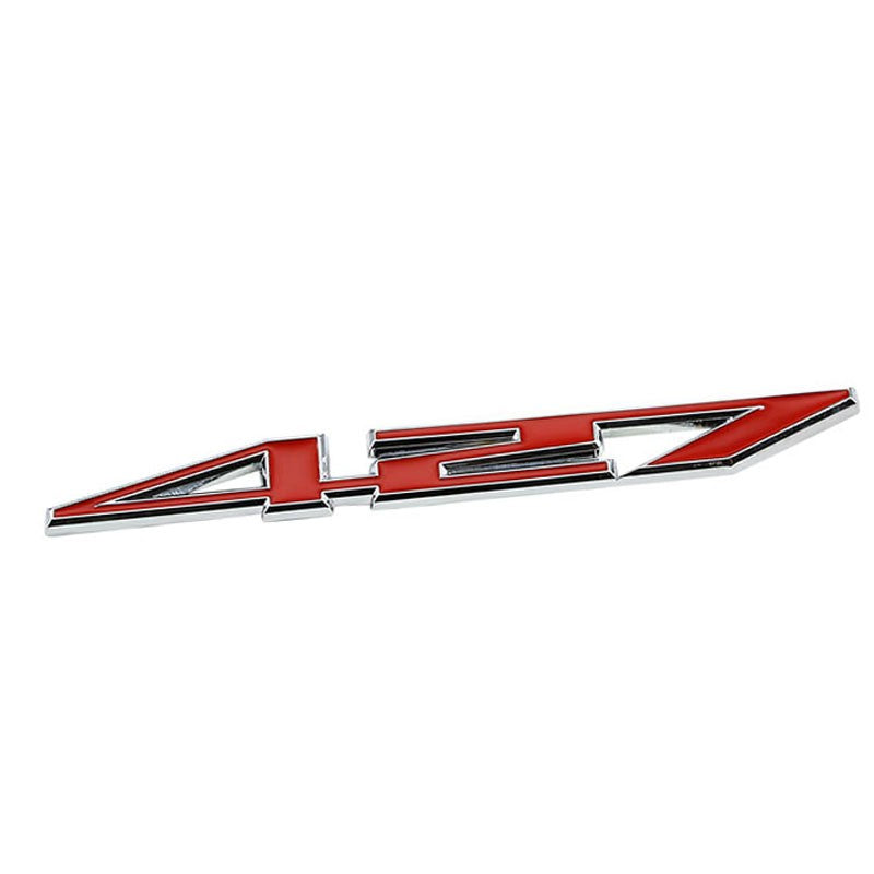 Red/Chrome 427 Logo Sign Turbo Engine Sport Car Badge Emblem Decal Plate-Exterior-BuildFastCar