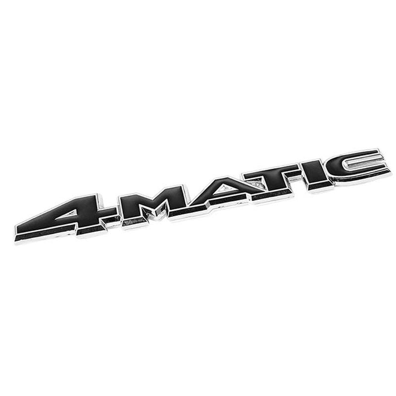 Black/Chrome 4-Matic Sign Logo V8 Engine Trunk Badge Metal Emblem Decal Sticker-Exterior-BuildFastCar