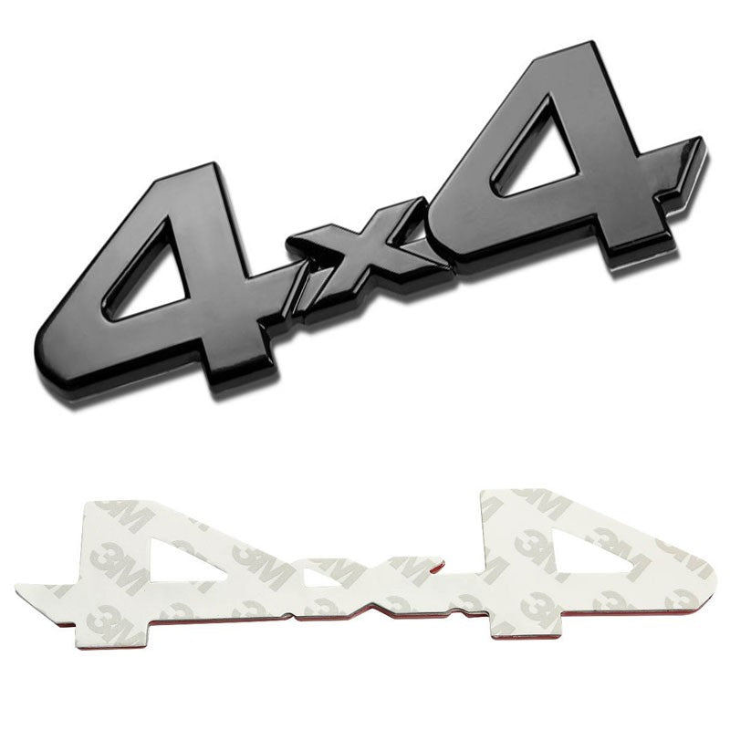 Black 4X4 Text Letter Sign Motor Sport Rear Trunk Badge Decal TRIM Emblem-Exterior-BuildFastCar