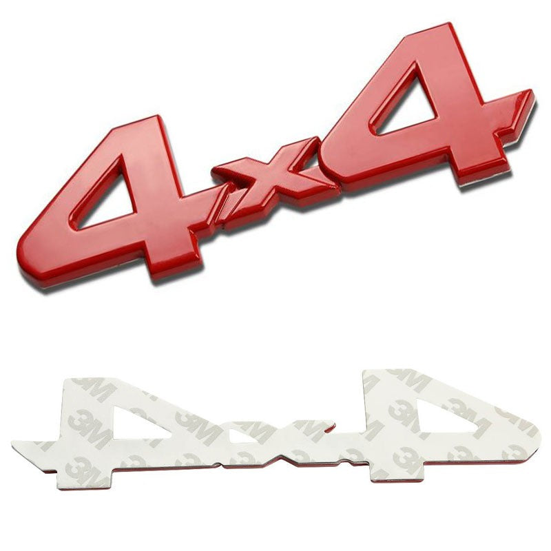 Red 4X4 Letter Sign Trim Rear Trunk Logo text Badge Decal Emblem 3M Tape-Exterior-BuildFastCar