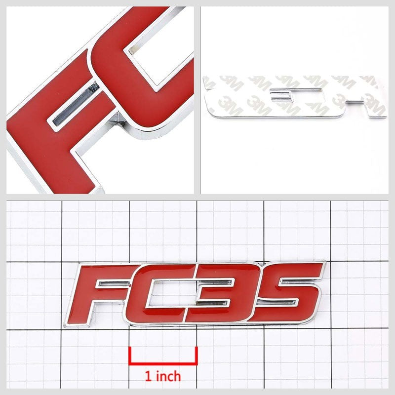 Red FC3S Name Plate Tape on Trunk Badge Emblem Metal Decal 3M Adhesive Sticker-Exterior-BuildFastCar