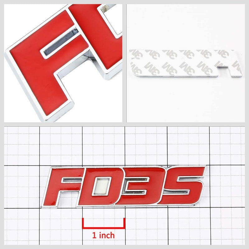 Red FD3S Name Logo Plate Trunk Badge Emblem Metal Decal 3M Adhesive Sticker-Exterior-BuildFastCar