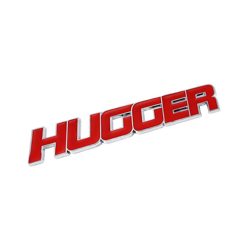 Red HUGGER Logo Sign Plate Trunk Badge Emblem Metal Decal Plate 3M Adhesive-Exterior-BuildFastCar