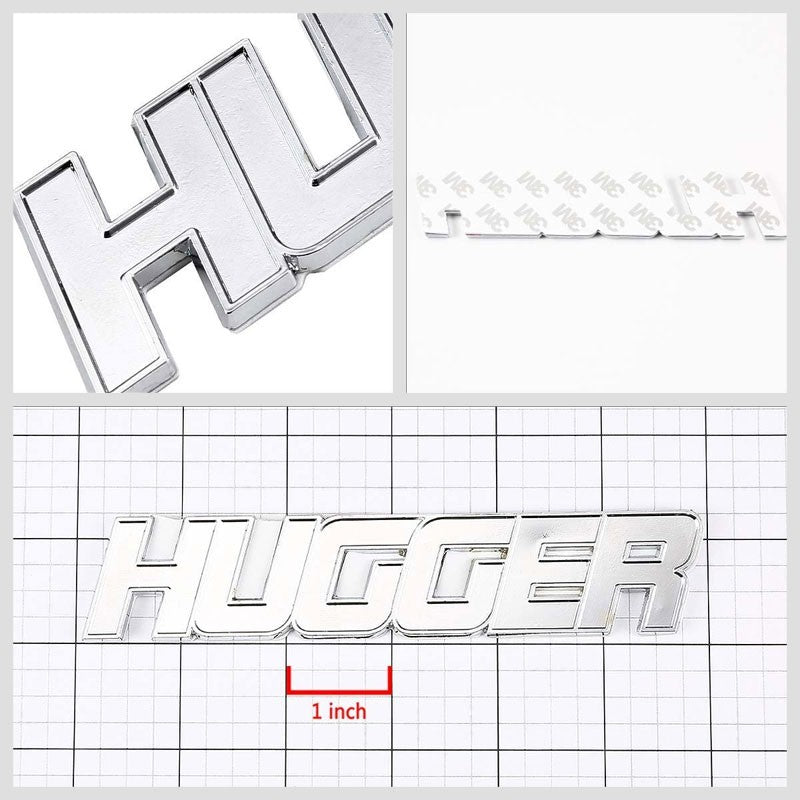 Chrome Hugger Symbol Sign Decal Trunk Logo Badge Emblem Metal Polished 3M Tape-Exterior-BuildFastCar