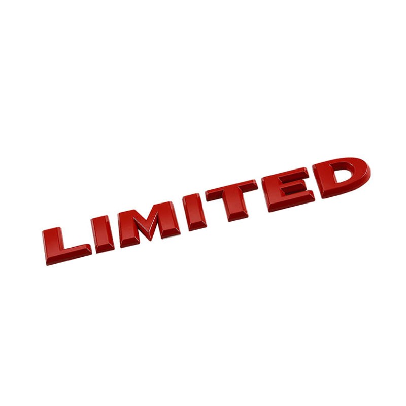 Red LIMITED Logo Sign Name Car Trunk Badge Emblem Metal Decal Plate 3M Adhesive-Exterior-BuildFastCar
