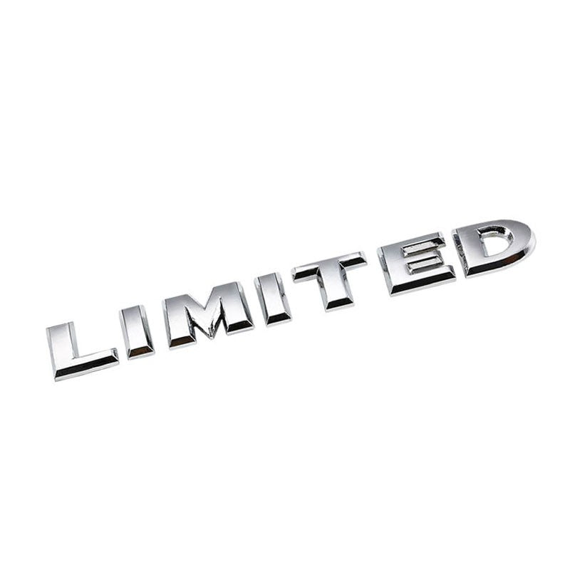 Chrome LIMITED Name Symbol Sign Decal Trunk Logo Badge Emblem Metal Polished 3M-Exterior-BuildFastCar