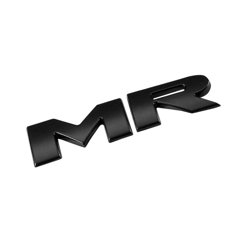 Black MR Letter Logo Sign Sport Engine Badge Emblem Metal Plate Decal 3M Sticker-Exterior-BuildFastCar
