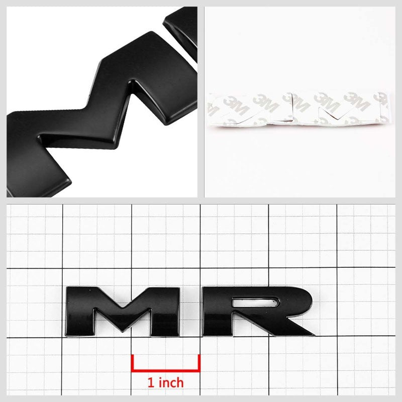 Black MR Letter Logo Sign Sport Engine Badge Emblem Metal Plate Decal 3M Sticker-Exterior-BuildFastCar