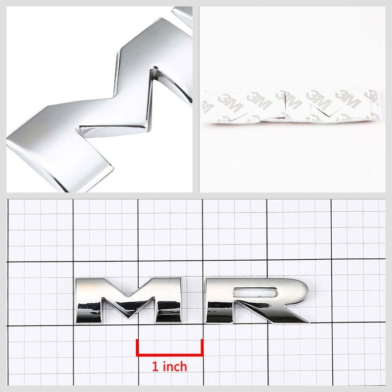 Chrome MR Name Symbol Sign Decal Trunk Logo Badge Emblem Metal Polished 3M-Exterior-BuildFastCar