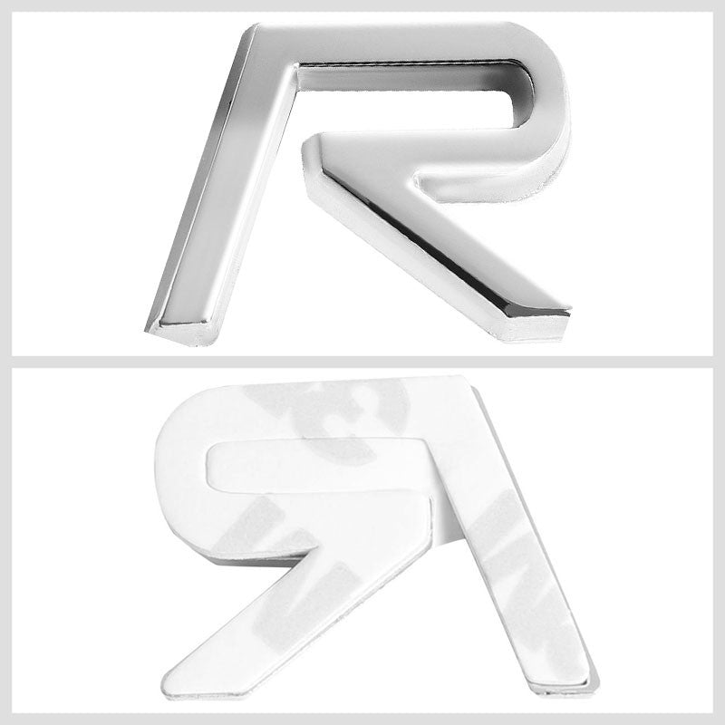 Chrome R Lettering Sign Logo Auto Sport Racing Trunk Text Badge Emblem Decal-Exterior-BuildFastCar