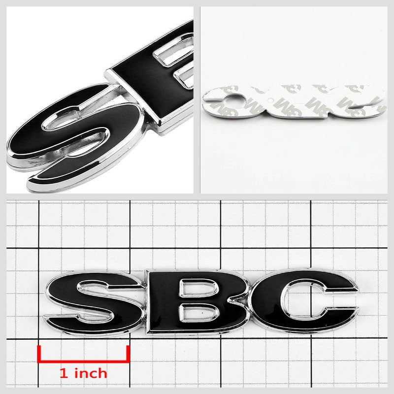 Black/Chrome SBC Letter Logo Engine Auto Trunk Badge Emblem Decal 3M Sticker-Exterior-BuildFastCar