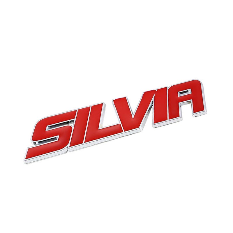 Red SILVIA Logo Sign Name 240 S13 S14 Car Trunk Badge Emblem Decal Plate 3M-Exterior-BuildFastCar
