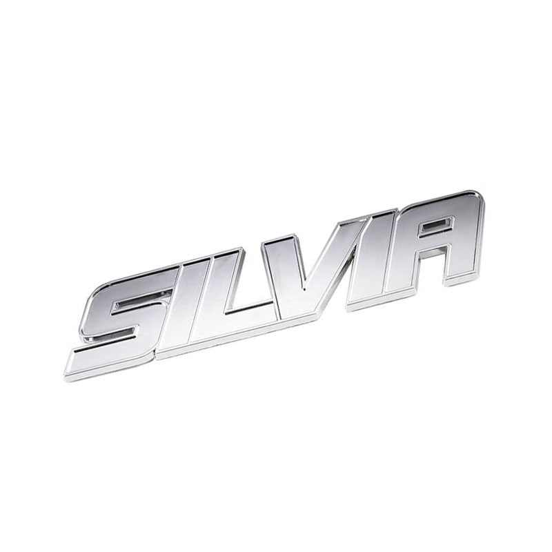 Chrome SILVIA Name Symbol Sign Decal Trunk Logo Badge Emblem Metal Polished 3M-Exterior-BuildFastCar