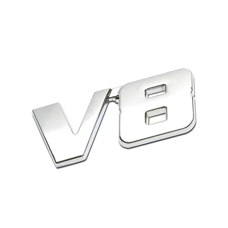 Chrome V8 Letter Sign Logo Motor Engine Rear Trunk Trim Badge Emblem Decal-Exterior-BuildFastCar