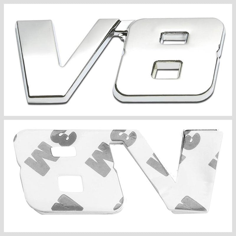 Chrome V8 Letter Sign Logo Motor Engine Rear Trunk Trim Badge Emblem Decal-Exterior-BuildFastCar