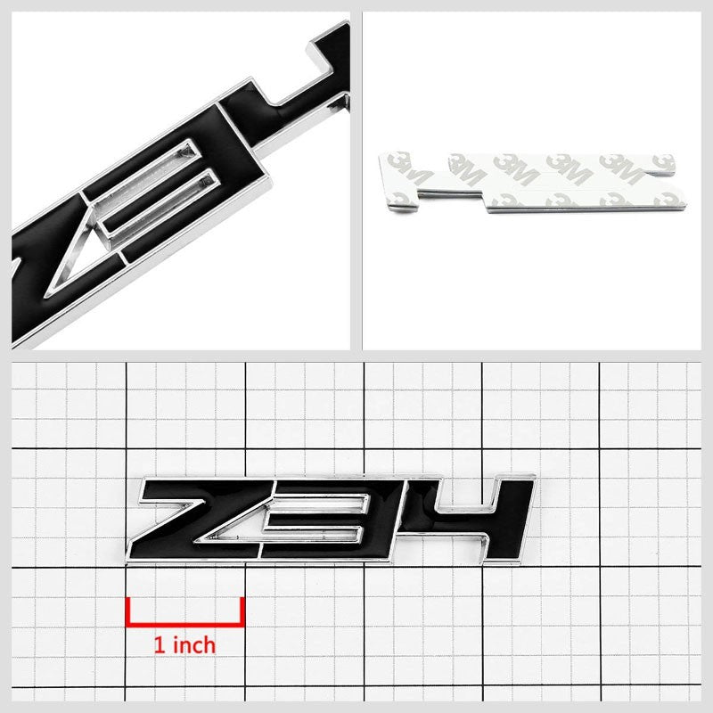 Black/Chrome Z34 Number Logo Sport Engine Badge Emblem Decal Plate 3M Sticker-Exterior-BuildFastCar