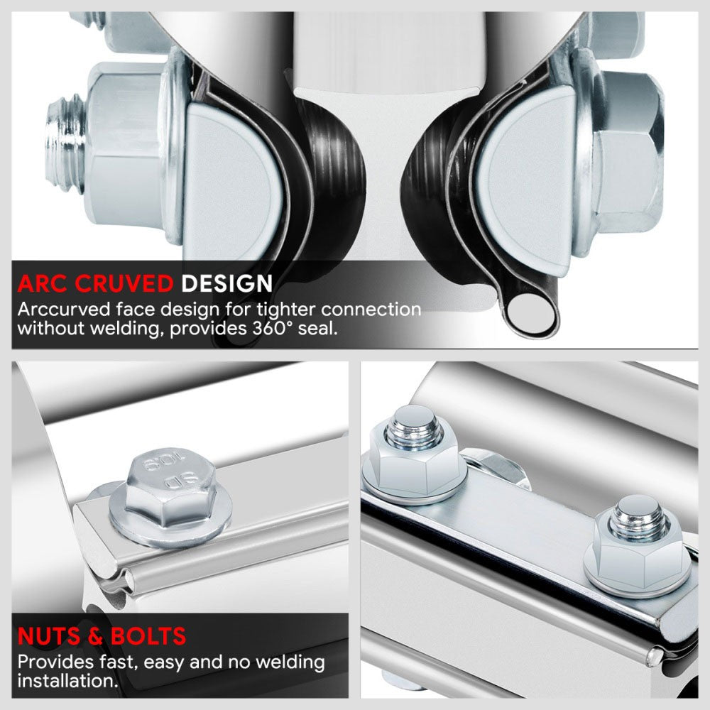 1X BFC 2.50" Exhaust Muffler Pipe Tube Butt Joint Band Clamp Sleeves 53-EPC-1007