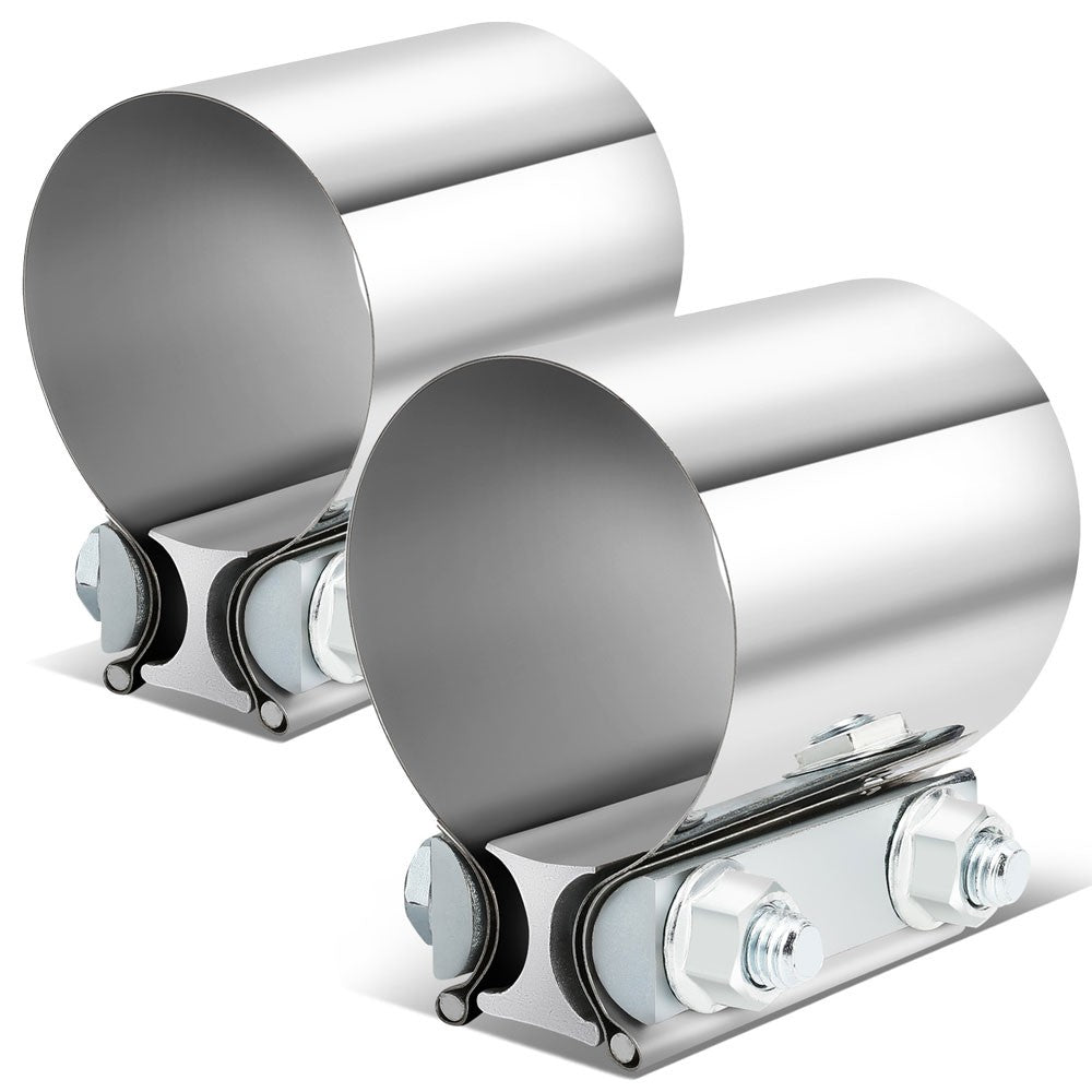 2X BFC 2.75" Exhaust Muffler Pipe Tube Butt Joint Band Clamp Sleeves 53-EPC-1208