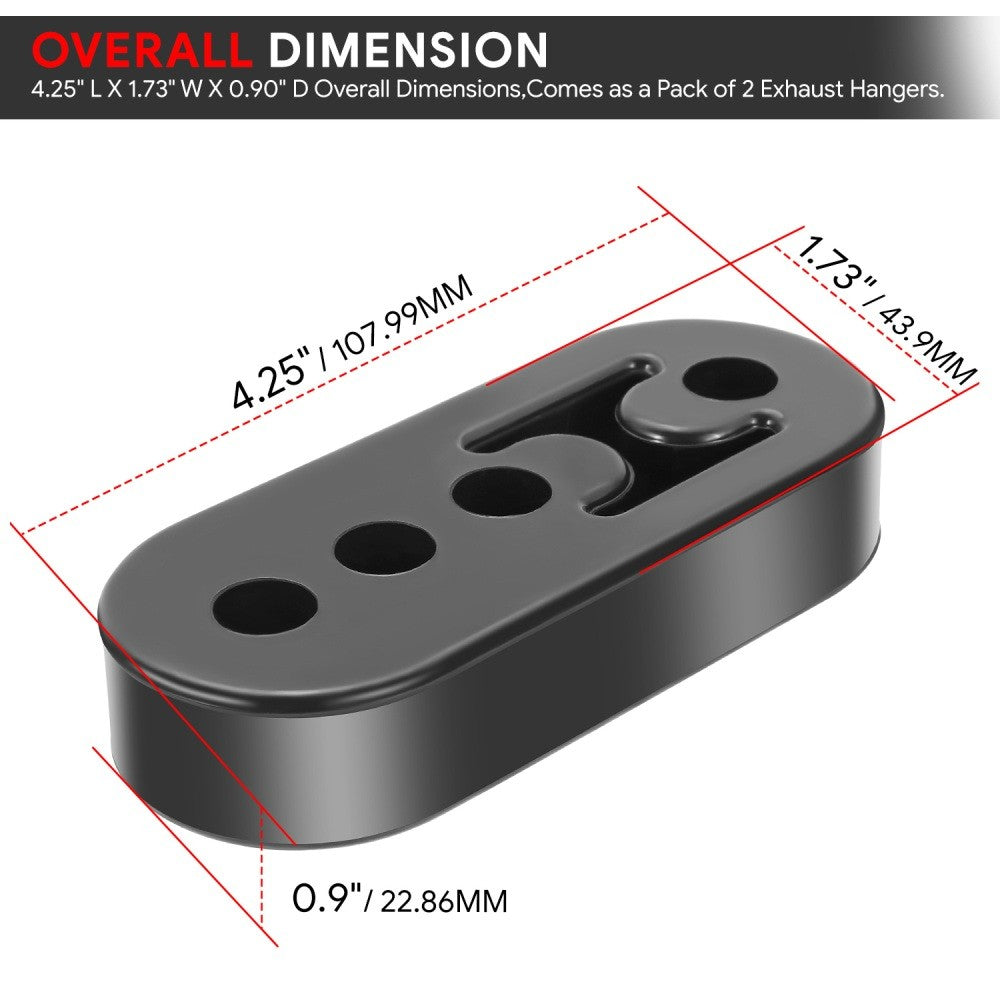 2PC 4-Hole Exhaust Hanger Insulators Mounting Bracket 14-2002