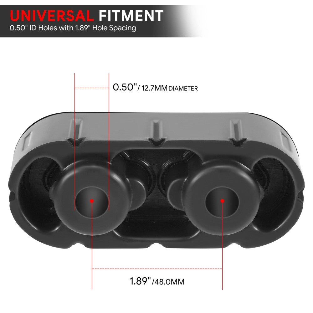 2PC 2-Hole Steel Outer Sleeve Exhaust Hanger Mounting Bracket 14-2004