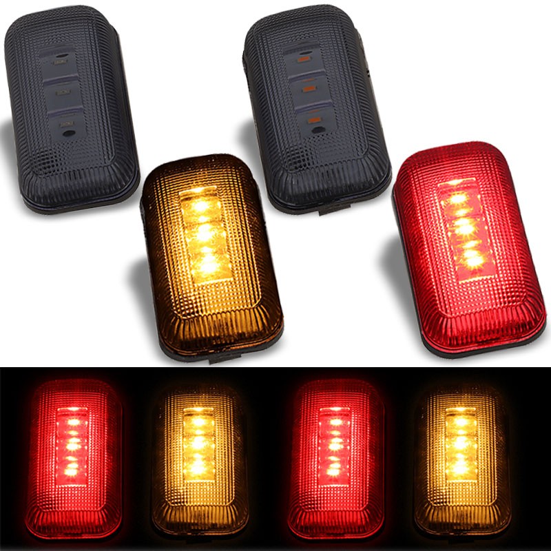 4x Smoke LED Side Marker Light For 15-19 GMC Sierra 2500/3500 HD Dually Fender-Lighting-BuildFastCar-BFC-SML-CHV15HD-SM
