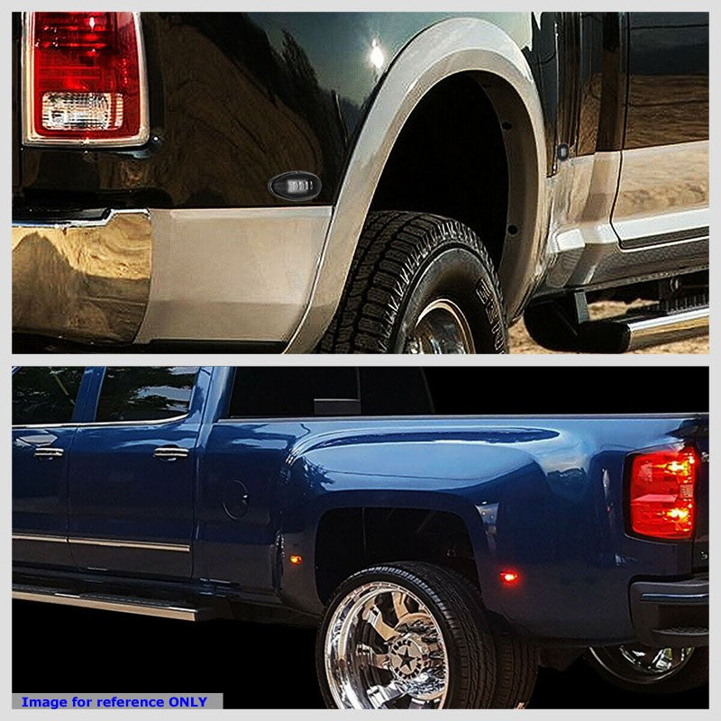 4x Smoke LED Side Marker Light For 01-14 GMC Sierra 2500/3500 HD Dually Fender-Lighting-BuildFastCar-BFC-SML-CHV01HD-SM