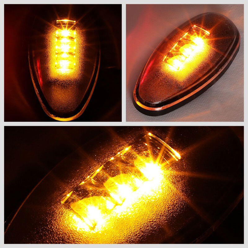 4x Smoke LED Side Marker Light For 01-14 GMC Sierra 2500/3500 HD Dually Fender-Lighting-BuildFastCar-BFC-SML-CHV01HD-SM