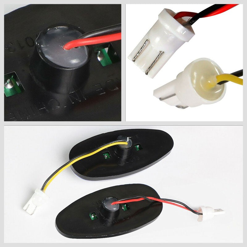 4x Smoke LED Side Marker Light For 01-14 GMC Sierra 2500/3500 HD Dually Fender-Lighting-BuildFastCar-BFC-SML-CHV01HD-SM