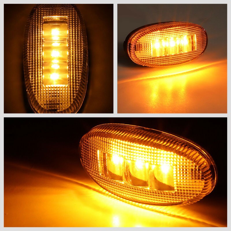 4x Clear LED Side Marker Light For 11-18 F-350 F-450 Super Duty Dually Fender-Lighting-BuildFastCar-BFC-SML-FOR11SD-CH