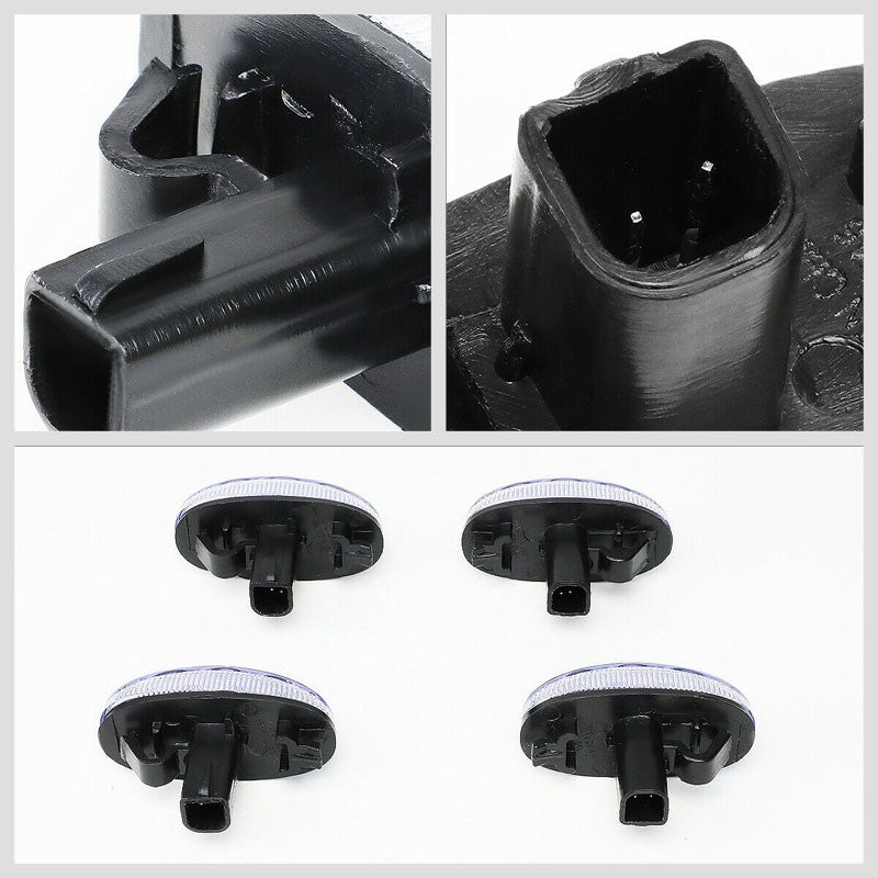 4x Clear LED Side Marker Light For 11-18 F-350 F-450 Super Duty Dually Fender-Lighting-BuildFastCar-BFC-SML-FOR11SD-CH