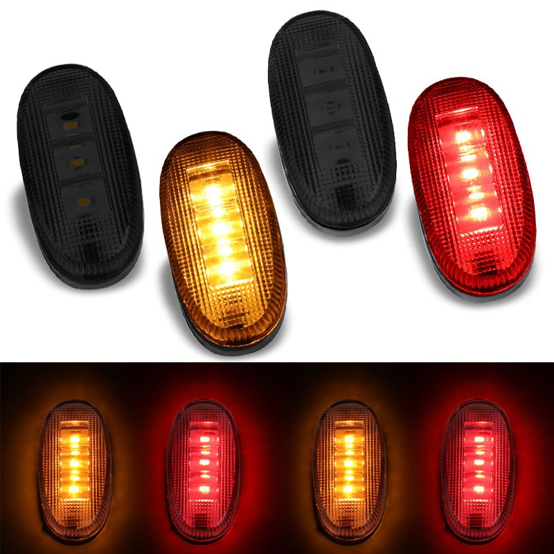 4x Smoke LED Clearance Side Marker Light For 11-18 Ford F-450 SD Dually Fender-Lighting-BuildFastCar-BFC-SML-FOR11SD-SM