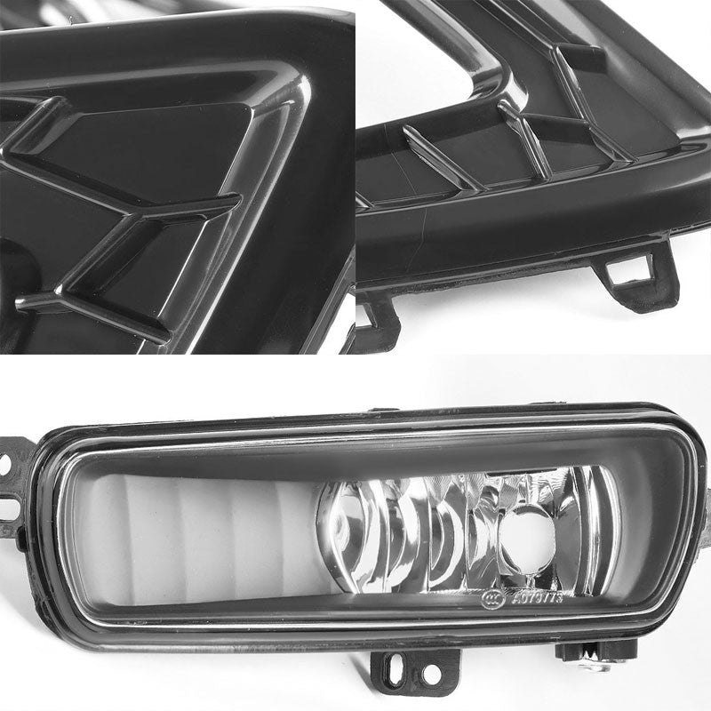 White/Amber Clear Lens DRL+Turn Signal+Black Fog Light Lamp+Wire For 15-17 Focus-Exterior-BuildFastCar