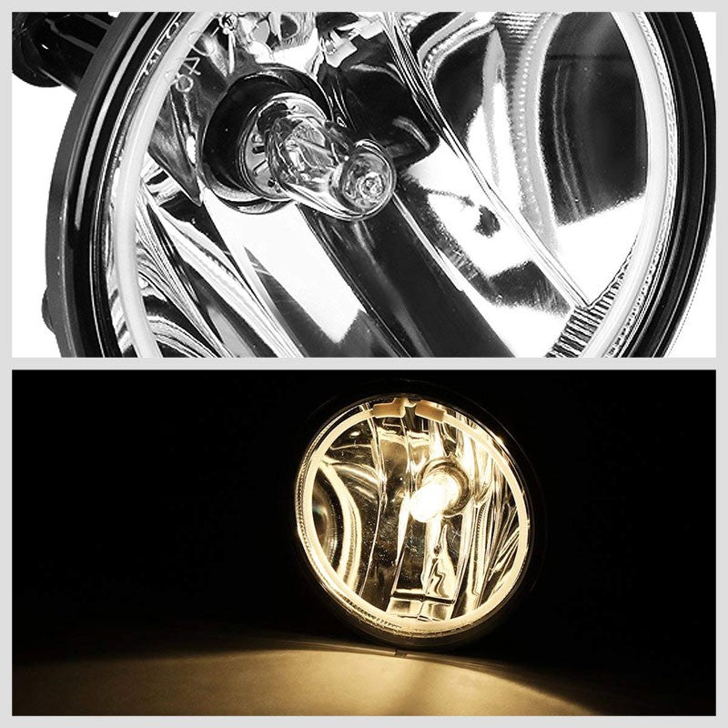 Front Bumper Fog Light Lamp+Halo Ring CCFL+Bulbs Clear For 07-14 Mustang Shelby-Exterior-BuildFastCar