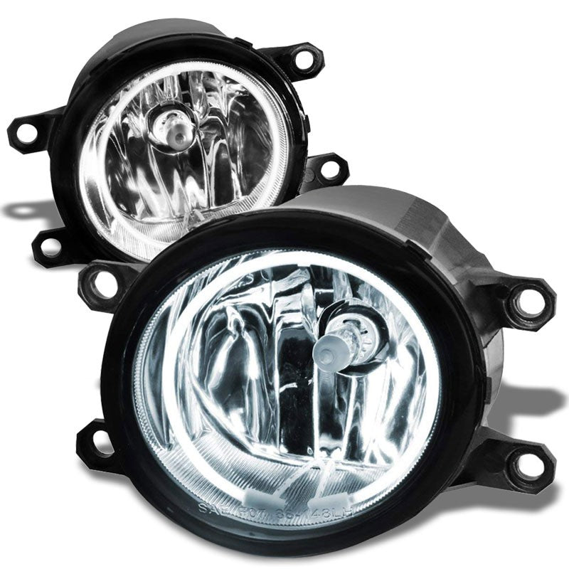 Front Bumper Fog Light Lamp+Halo Ring CCFL DRL+Bulb Clear Lens For 07-13 Camry-Exterior-BuildFastCar