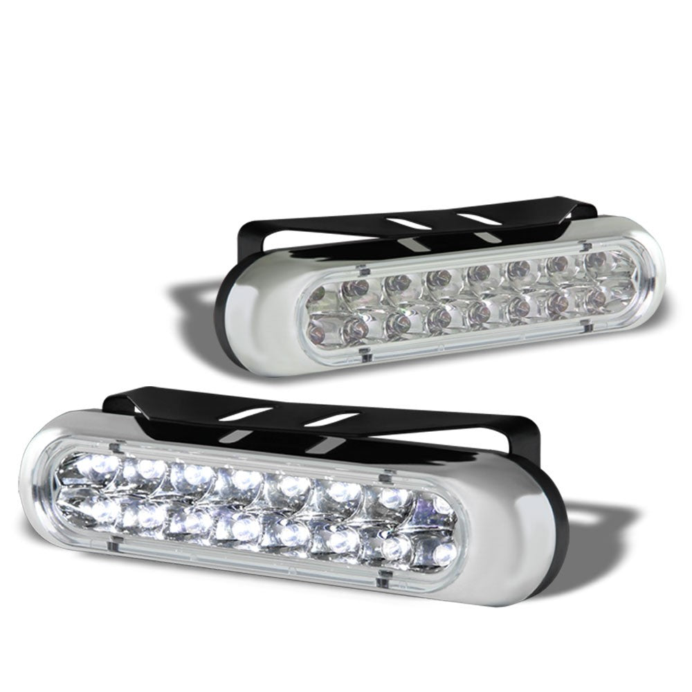6" L Clear 16 White LED Front Bumper Day Time Running Light Fog Lamp BFC-FOLK-LED16
